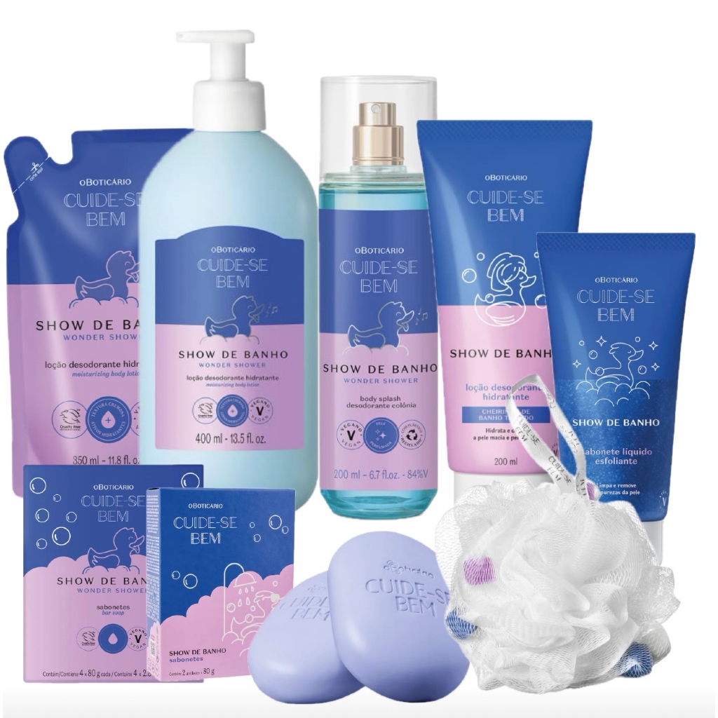 Kit Presente Cuide-Se Bem Show de Banho (8 itens) | Shopee Brasil