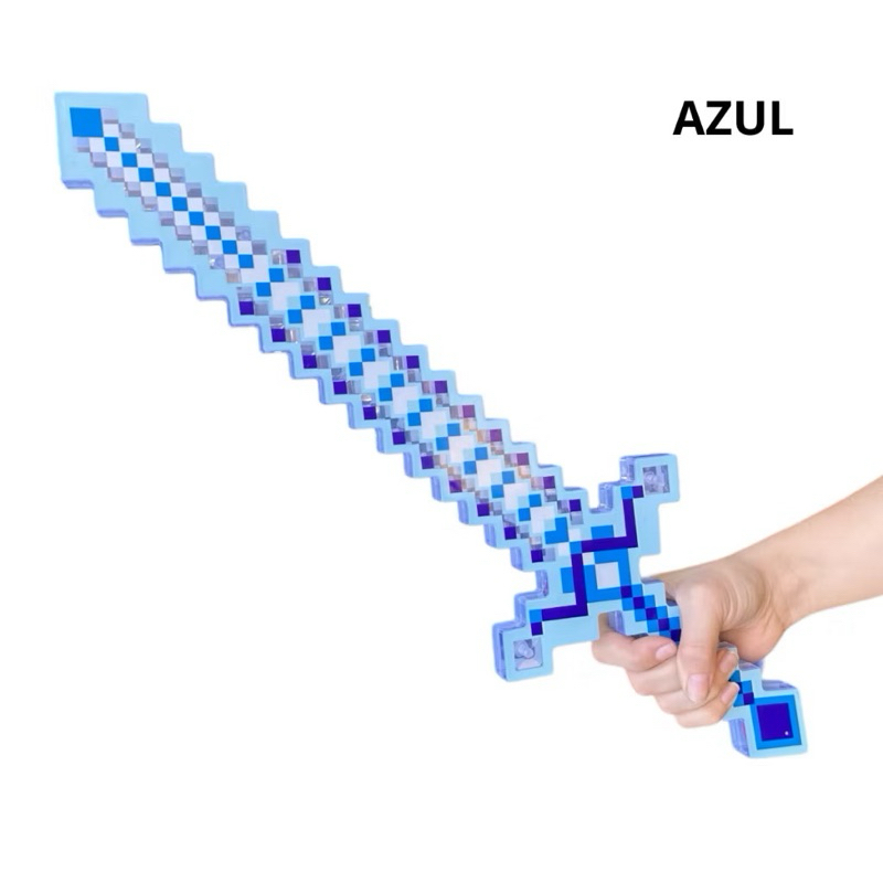 Espada De Brinquedo Com Som E Luz Diamante Ninja De Blocos minecraft ...