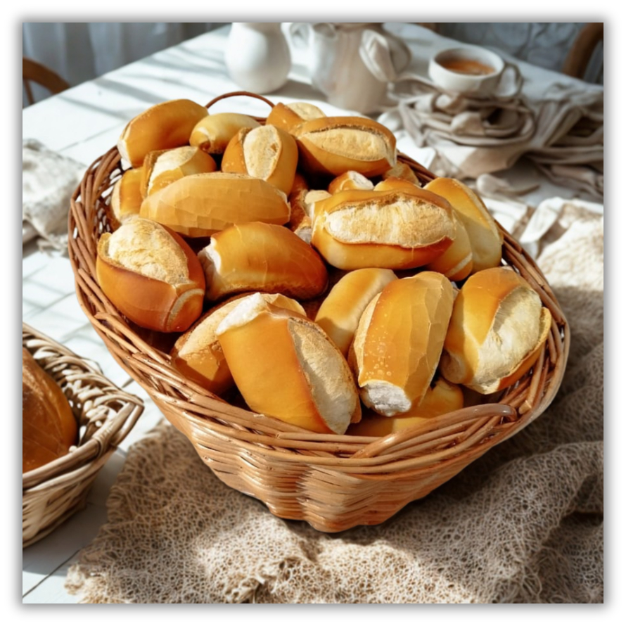 Cesta P/ até 50 Pães Vime Natural Padeira Padaria Engomadeir
