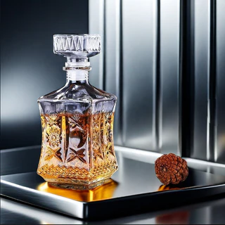 Garrafa Em Vidro 800ml Decoração Whisky Transparente Decanter