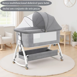 Berço portátil berço portátil 2 em 1 dobrável multifuncional recém-nascido cama king size em patchwork