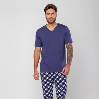 Conjunto Pijama Suede Masculino Calça e Camiseta em Oferta na Shopee