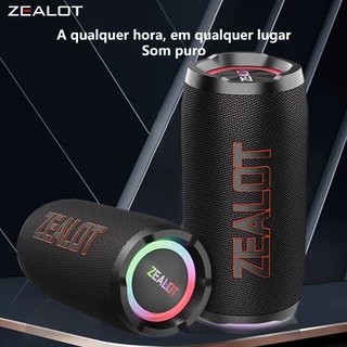 Speaker ZEALOT-S76 60W | RGB, IPX5, 8000mAh, Alça de Ombro, TWS Stereo, Bluetooth 5.4