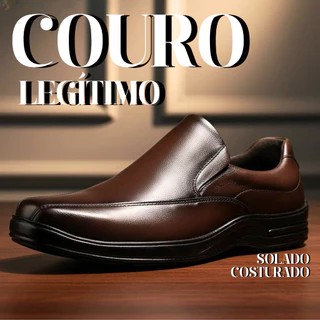 SAPATO SOCIAL MASCULINO EM COURO LEGÍTIMO CALCE FACIL CONFORT MACIO ANATÔMICO