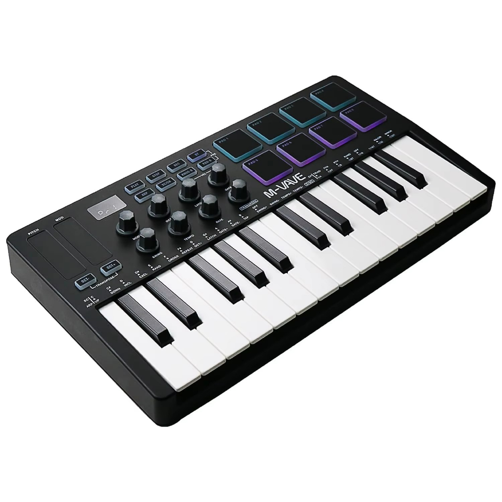 M-VAVE Teclado controlador MIDI de 25 teclas Mini teclado USB