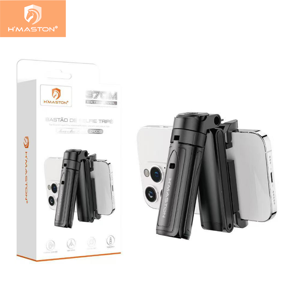 H'maston ZP009 Bastão de Selfie Portátil com Suporte Dobrável