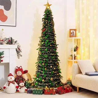 Árvore De Natal Verde Nevada Dobrável Novidade Compacta 150cm