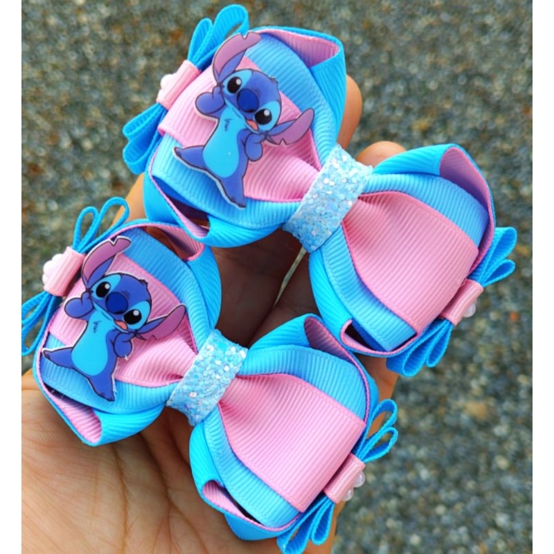 laço de cabelo infantil stitch e angel | Shopee Brasil