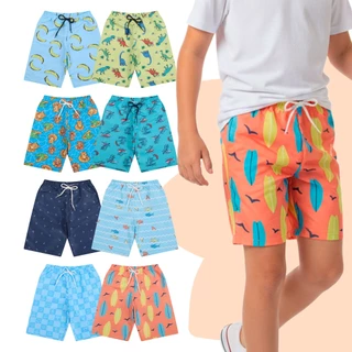 Kit 5 Shorts Tactel Sortidas Bermuda Juvenil Menino Infantil Masculino Moda Praia Escolha entre Kit de 1 ou 4 Unidades
