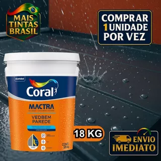 Tinta emborrachada liquida Impermeabilizante Emborrachada Coral Mactra 18kg Veda Telha