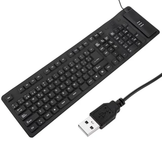 Teclado Flexível De Silicone Usb Dobrável Notebook Pc Tablet