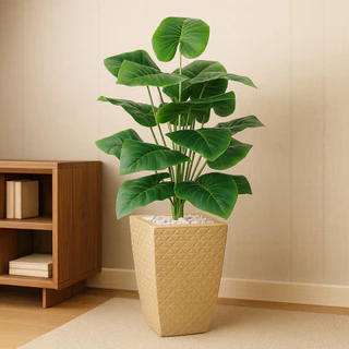 Kit decoração casa planta artificial + Vaso enfeites para sala