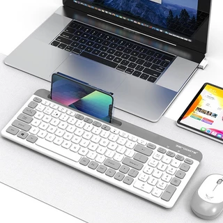 Teclado Com Fio Wireless Portátil Eficiência Energética Compatível Mac Window Branco Cinza Knup