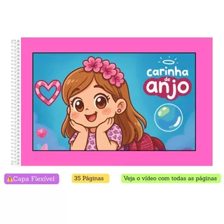 Livro de Colorir Infantil Carinha de Anjo| Coloring Book | Edição Fofa e Divertida |Tam. A5 e A4| 50 Paginas |Novela em Oferta na Shopee