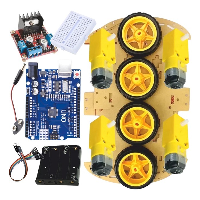 kit carrinho com arduino chassis 4wd e acessorios completo | Shopee Brasil