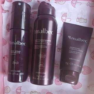 MALBEC DESODORANTE + AEROSSOL + SHOWER GEL em Oferta na Shopee