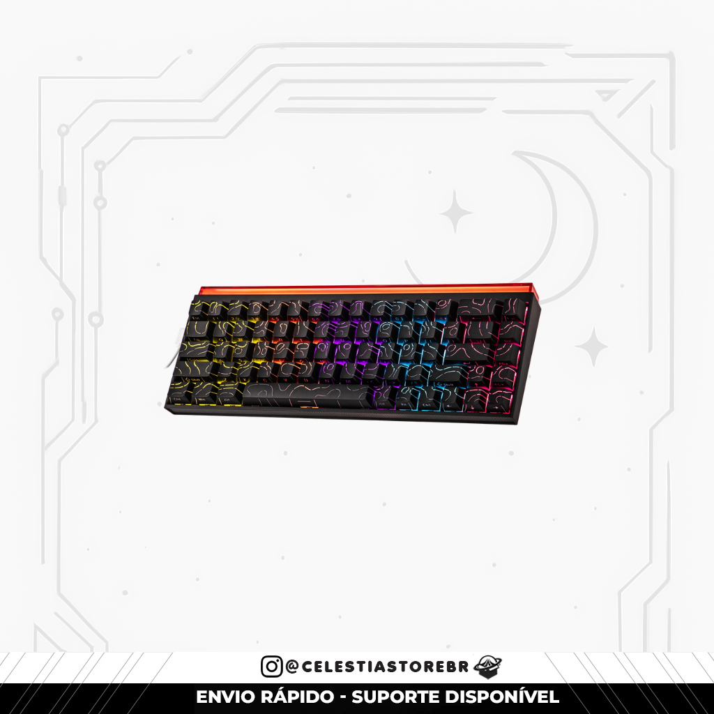 Teclado Mecânico Ajazz X Nacodex - NK 68 PRETO, SWITCH RED AXIS