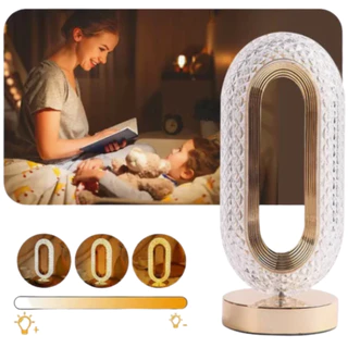 Luminária Mesa Escrevaninha Abajur Cristal Acrílico Diamante LED Cabeceira Quarto Infantil Criado Mudo