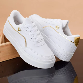 Tênis Feminino Casual Confortável Branco Macio e Leve Dia a Dia Super Promoção Envio Imediato