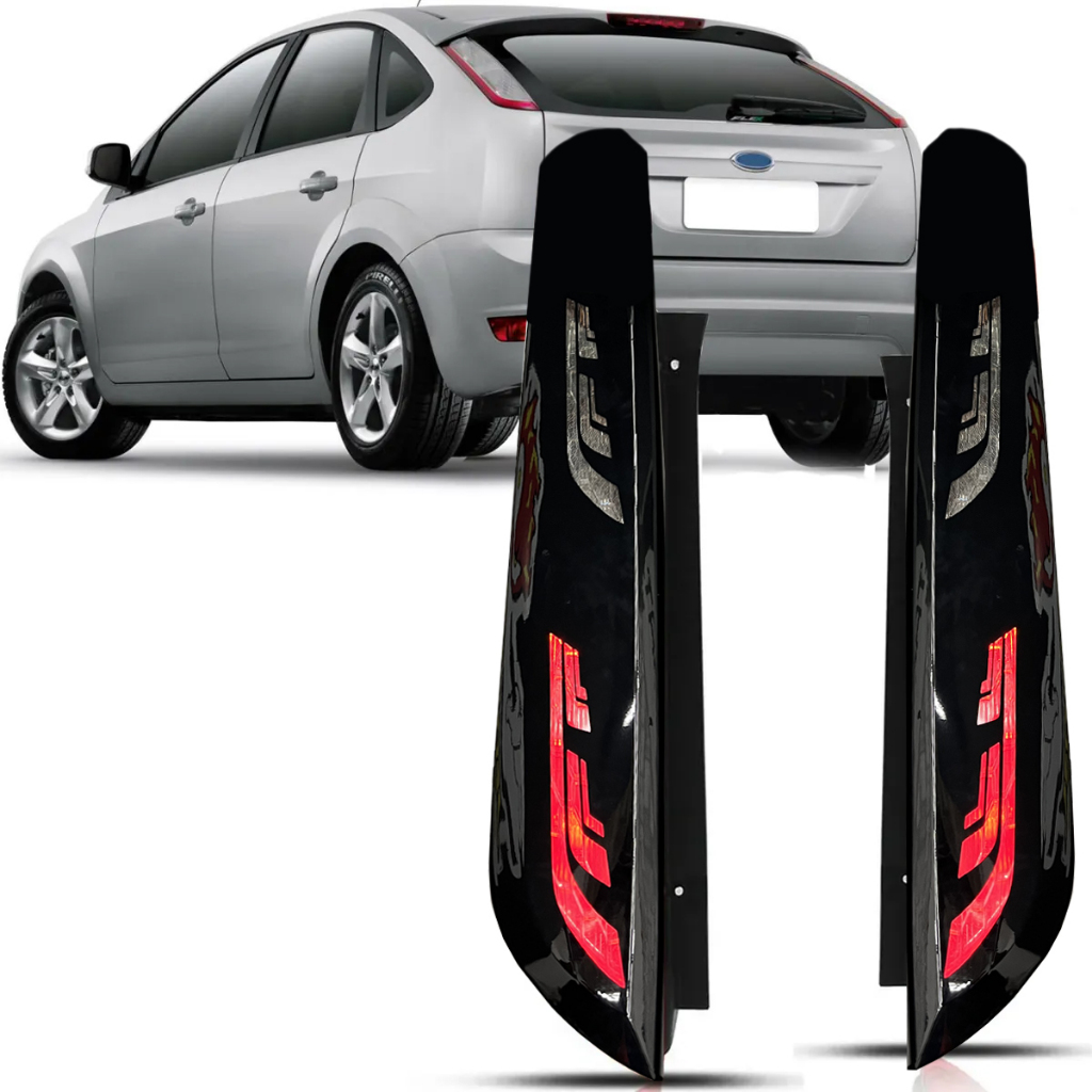 Aplique Adesivo Lanterna Focus Hatch Máscara Negra