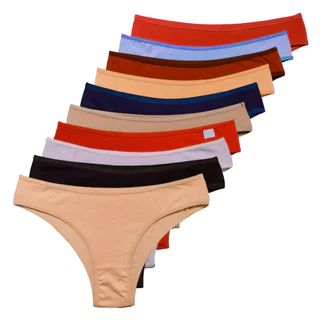 Kit 5 calcinhas lisa microfibra tanga confort com forro de algodão calcinha cotton lingerie