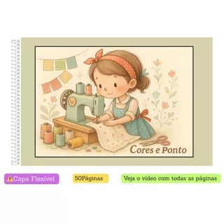 Livro de Colorir de Costura e Costureira  | Coloring Book | Edição Fofa e Divertida |Tam. A5 e A4|Cores e Pontos em Oferta na Shopee