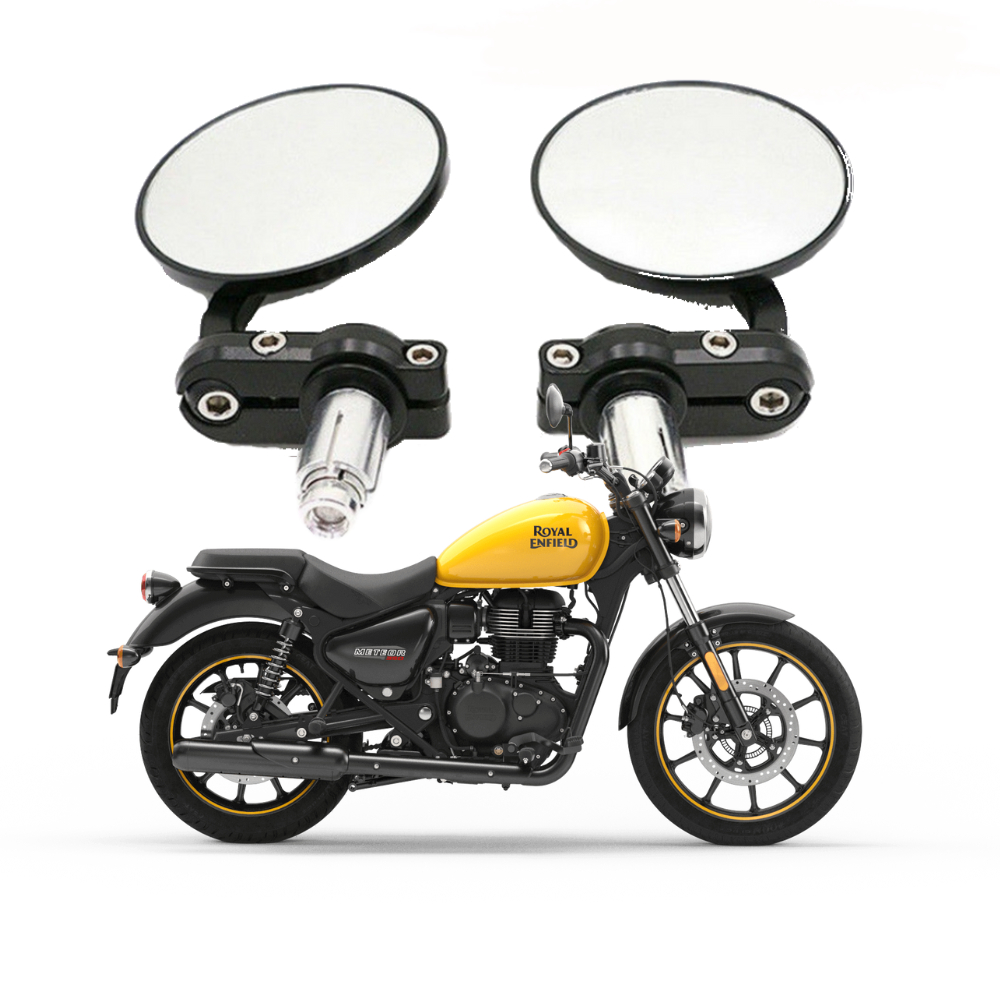 Retrovisor redondo ponta guidão para Royal Enfield Meteor 350 café racer custom