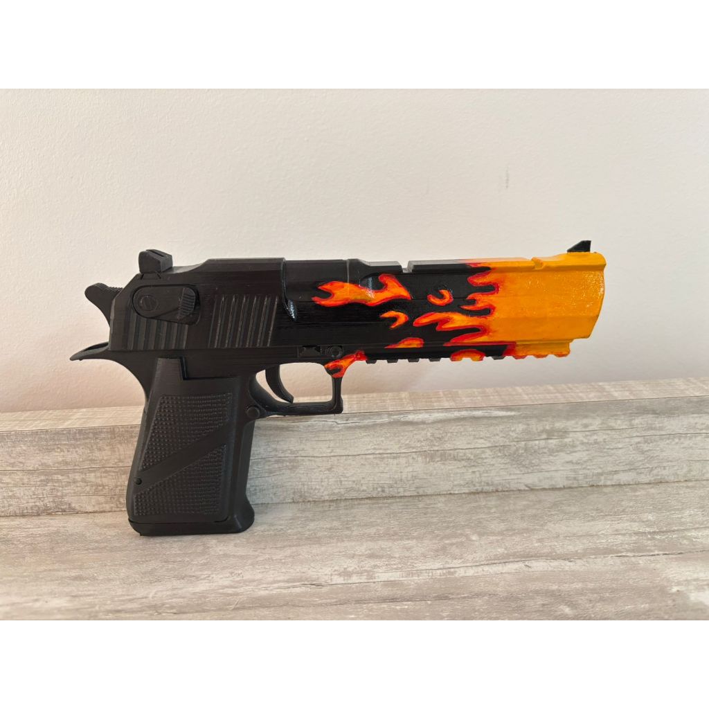 Desert Eagle Blaze CSGO - Desert Eagle Blaze CS2 Decorativa Pintada a Mão - Plástico PLA PREMIUM