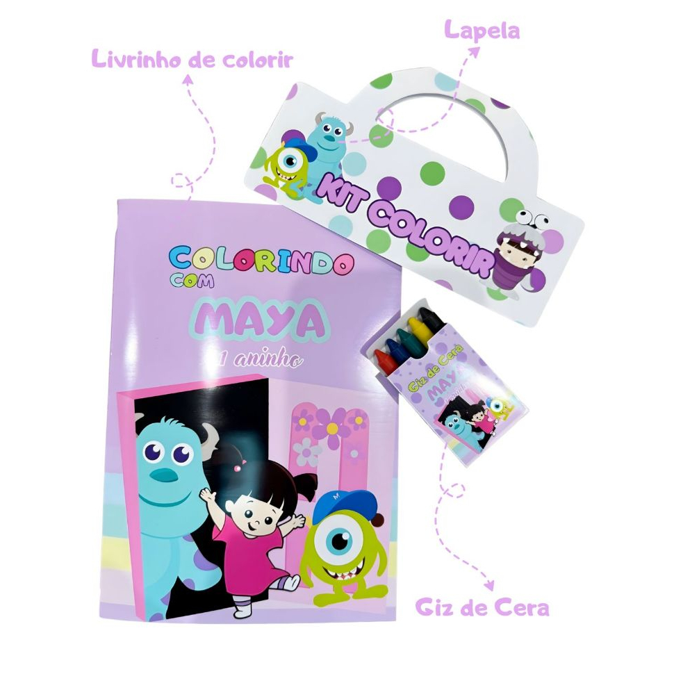 kit Colorir Boo monstros Sa / lembrancinha Boo monstro Sa personalizado ...