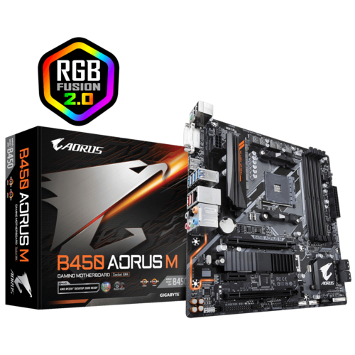 Placa Mae Gigabyte Aorus B450 M Ddr4 Am4 Suporta Ryzen 3ºge Cor Preto