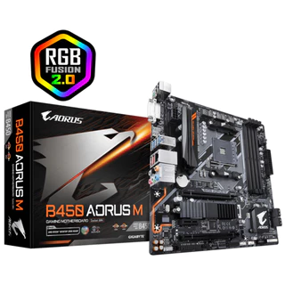 Placa Mae Gigabyte Aorus B450 M Ddr4 Am4 Suporta Ryzen 3ºge Cor Preto
