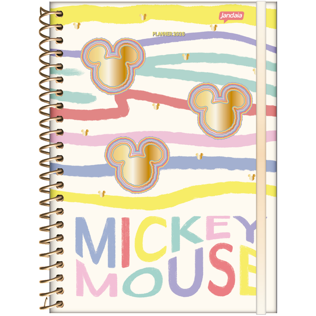 Agenda Planner 2026 Mickey Arts Tamanho 175x242mm 160 Páginas 75g