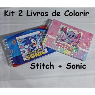 Kit 2 Livros de Colorir Infantil (Colorindo com Stitch + Colorindo com Sonic) - NOVOS em Oferta na Shopee