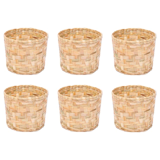 Kit com 6 Cestos Circular de Palha de Taboa em Oferta na Shopee