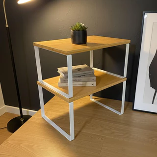 PRATELEIRA ORGANIZADORA BAMBU e FERRO BRANCO Nicho Empilhável Cozinha Despensa Mesa Canto Multiuso Minimalista ELEXA em Oferta na Shopee