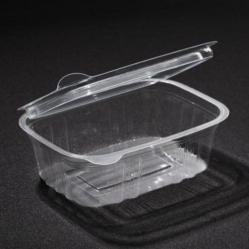 50 Unid Embalagem Pote Retangular 250ml com Tampa Articulada Modelo PF 88 / S 88