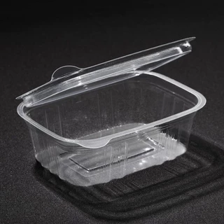 50 Unid Embalagem Pote Retangular 250ml com Tampa Articulada Modelo PF 88 / S 88