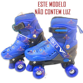 Patins Infantil 4 Rodas Azul Meninos Quad De Crianca Sem Led Promocao em Oferta na Shopee