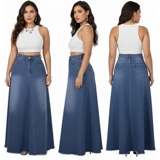 Saia Jeans Longa Feminina Moda Evangélica Jeans Premium (REF 2)
