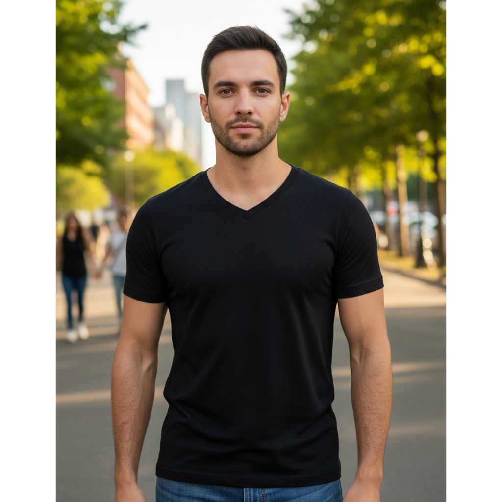 Camiseta Gola V Masculina Algodão Enmy Co. Pronta Entrega | Shopee Brasil