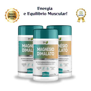 Magnésio Dimalato 120 cásulas 600mg concentrado com laudo máximo 2 ao dia Original - PRONTA ENTREGA em Oferta na Shopee