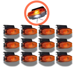 12 Lanterna Elipse Exclusive Diamante Com Vigia Carreta Caminhão Super Led - Bi Volrt em Oferta na Shopee