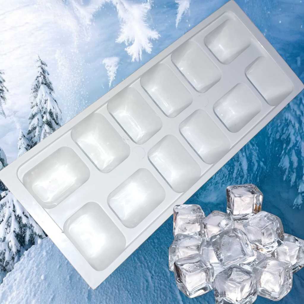 Forma de Gelo com 12 Cubos Solte o Gelo com um Toque Molde de Gelo ...