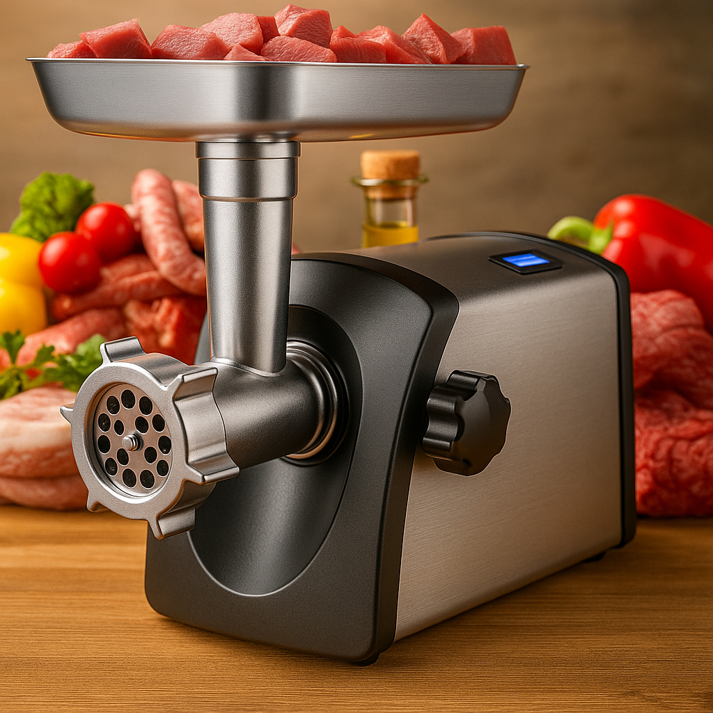 Moedor De Carne Elétrico 1000W Profissional Forte Faz Linguiça Carne ...