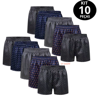 Kit com 10 Samba Canção Masculino - Short de Dormir - Cueca - Pijama  - Cirola em Oferta na Shopee