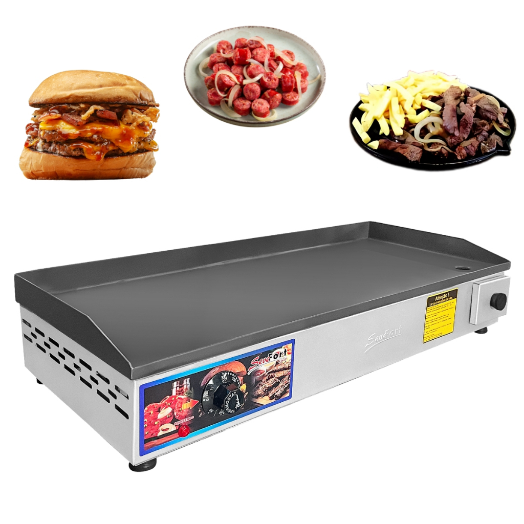Chapa de Hamburguer Profissional Elétrica 70x30 cm 110V 220V