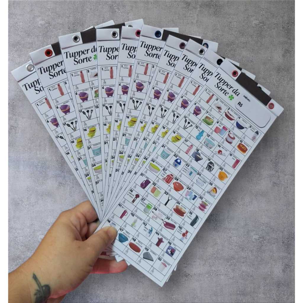 Cartelas de Rifas Personalizadas Tupper da Sorte 🍀| Lançamento de 10 a ...