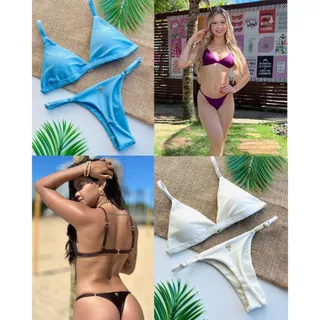 Biquini marquinha de fita aviador fio dental com regulagem em Oferta na Shopee