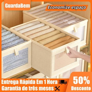 KIT 5 Caixa Organizadora Dobrável Multiuso Com Tampa Feita Para Guardar Roupas E Brinquedos