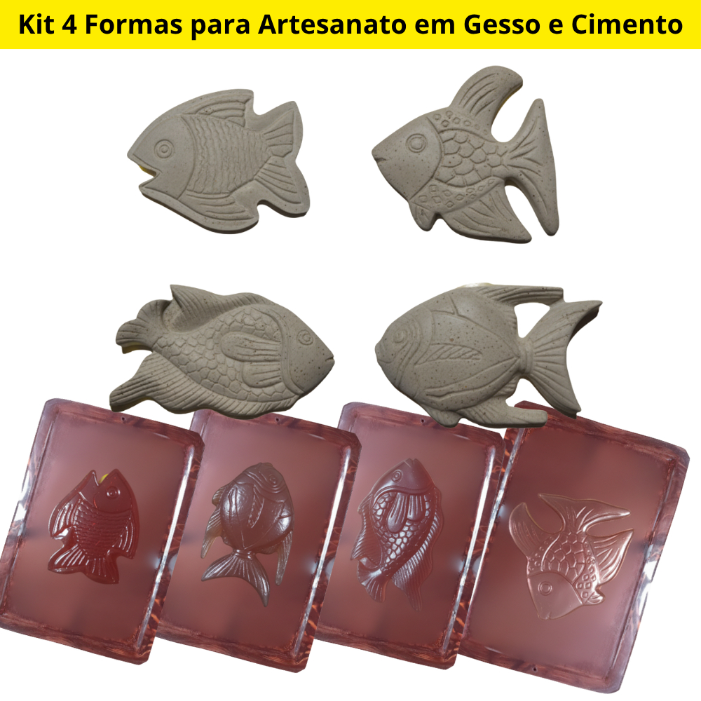 Kit-12 / 4 Formas para Artesanato em Gesso e Cimento | Shopee Brasil